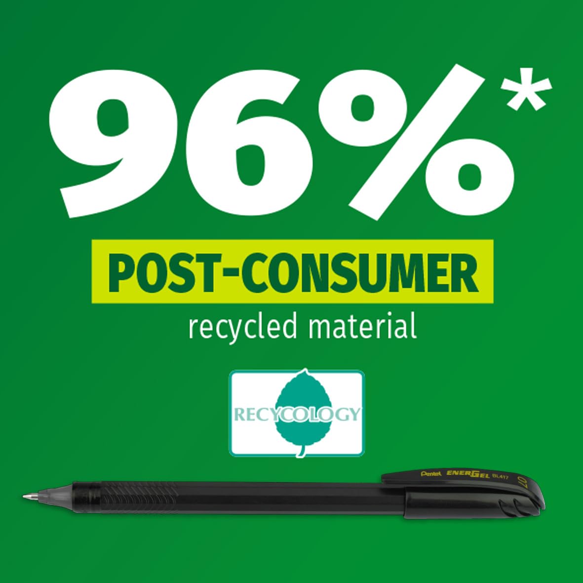 Pentel EnerGel 0.7 MM Roller Gel Pen | Quick Dry Ink For Smudge-Free Writing | Lightweight Gel Pen For Smooth Writing Experience | Black, Pack of 12 (BL417)