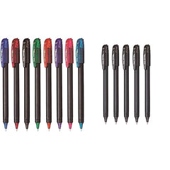 Pentel Energel Roller Gel Pens (0.7mm) in a set of 8 colors and a pack of 5 black pens, featuring quick-dry, smudge-free ink.
