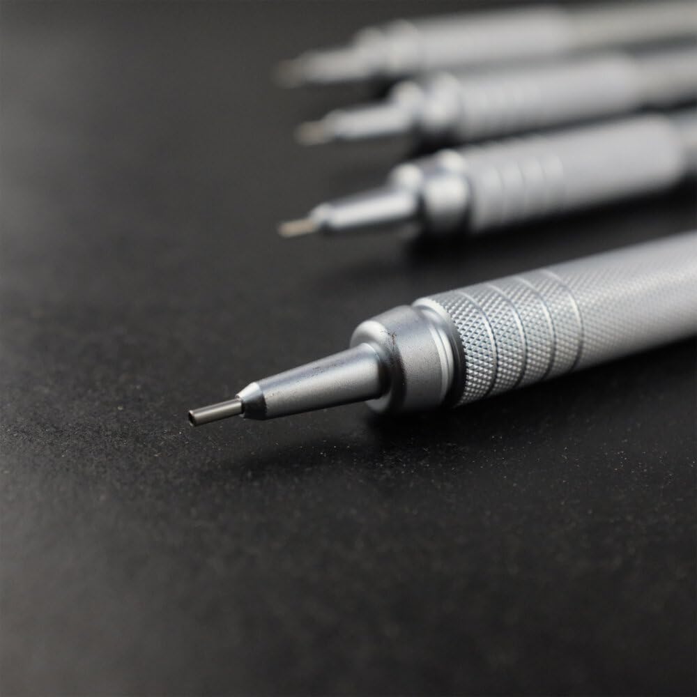 Pentel 0.9 MM HB Mechanical Pencil | Lead Of Grade HB | Mini Interchangeable Eraser With Push Mechanism | Silver Plated Swing Grip | Pack Of 1 | Silver (PG500)