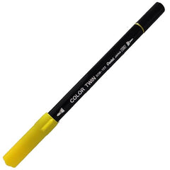 Pentel SCW-122R Water-Based Color Pen, Color Twin, Broad and Fine, Yellow