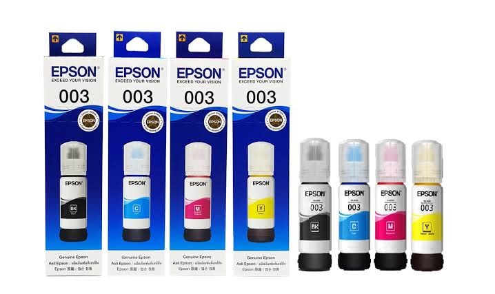 Epson 003 Ink 65ml 1 Set of Colors Printer (L3100, L3101, L3110, L3150) Pack of 4