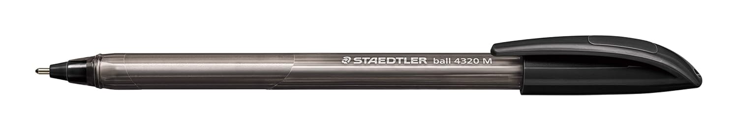 STAEDTLER 4320 M-9 Stick Rainbow Ballpoint Pen - Black (Box of 10)