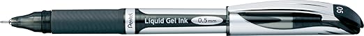 Pentel BLN55-A Gel Ink Ballpoint Pen, 0.5 Black, 10 Count