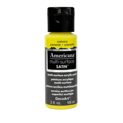 DECOART AMERICANA MULTI SURFACE SATIN ACRYLIC PAINT - 59 ML (2 OZ) - CANARY (514)