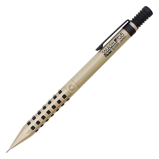 Pentel Kiji Shoji Q1005-XKS Smash Mechanical Pencil, 0.02 inches (0.5 mm), Champagne Gold, Limited Color
