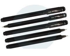 Pentel Energel Roller Gel Pen 0.5mm Metal Tip - 5 Pcs By DTL Company (Black)