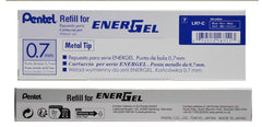 Pentel Energel BL415 Roller Gel Pen & Refills Combo | Quick Drying & Smudge-Proof Ink | 0.5mm Smooth Metal Tip | Set Of 5 Pens & 10 LR5 Refills, Blue Ink