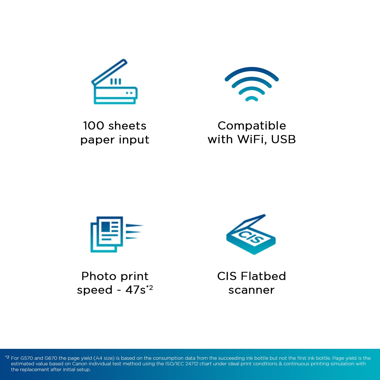 Canon PIXMA MegaTank G670 6 Colour, Print,Scan,Copy, High Volume Printing Photo Printer, User Replaceable Print Heads & Maintainence Cartridge
