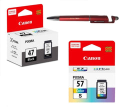 Canon 47 Black & 57 Small Colour Ink Cartridge with Pen