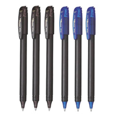 Pentel EnerGel 0.7 MM Roller Gel Pen | Quick Dry Ink For Smudge-Free Writing | Lightweight Gel Pen For Smooth Writing Experience | 3 Blue & 3 Black, Pack of 6 (BL417)