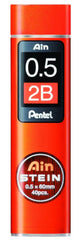 Pentel Grey Ain Stein Mechanical Pencil Lead | Tip Size 0.5 MM | Lead Of Grade 2B | Pack of 40 Pcs (C275-2B)