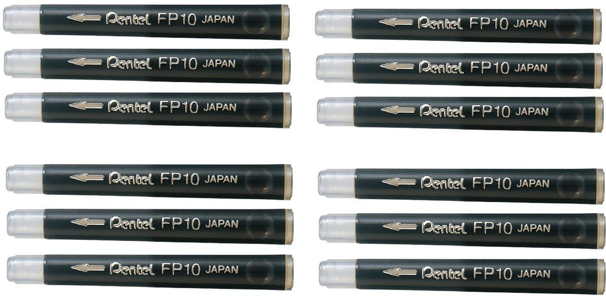 Pentel Arts Pocket Brush Refills, Black Ink / Value Set of 12 （With Our Shop Original Product Description）