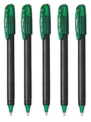 Pentel Energel BL417 Roller Gel Pen | Quick Drying & Smudge-Proof Ink | 0.7mm Smooth Metal Tip | Set Of 5 Pens, Green Ink