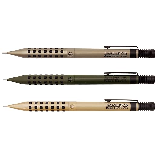 Pentel Kiji Shoji Q1005-XKS Smash Mechanical Pencil, 0.02 inches (0.5 mm), Champagne Gold, Limited Color