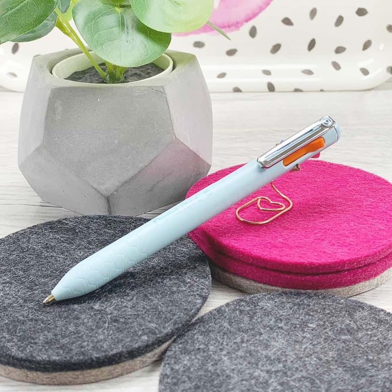 Pentel iZee 4 in 1 Color 1.0mm Ballpoint Pen Combo | Attractive Honeycomb Finger Grip with Smooth Flowing, Oil Base Ink | Dark Blue Barrel & Light Blue Barrel | Multicolour Ink, Pack of 4