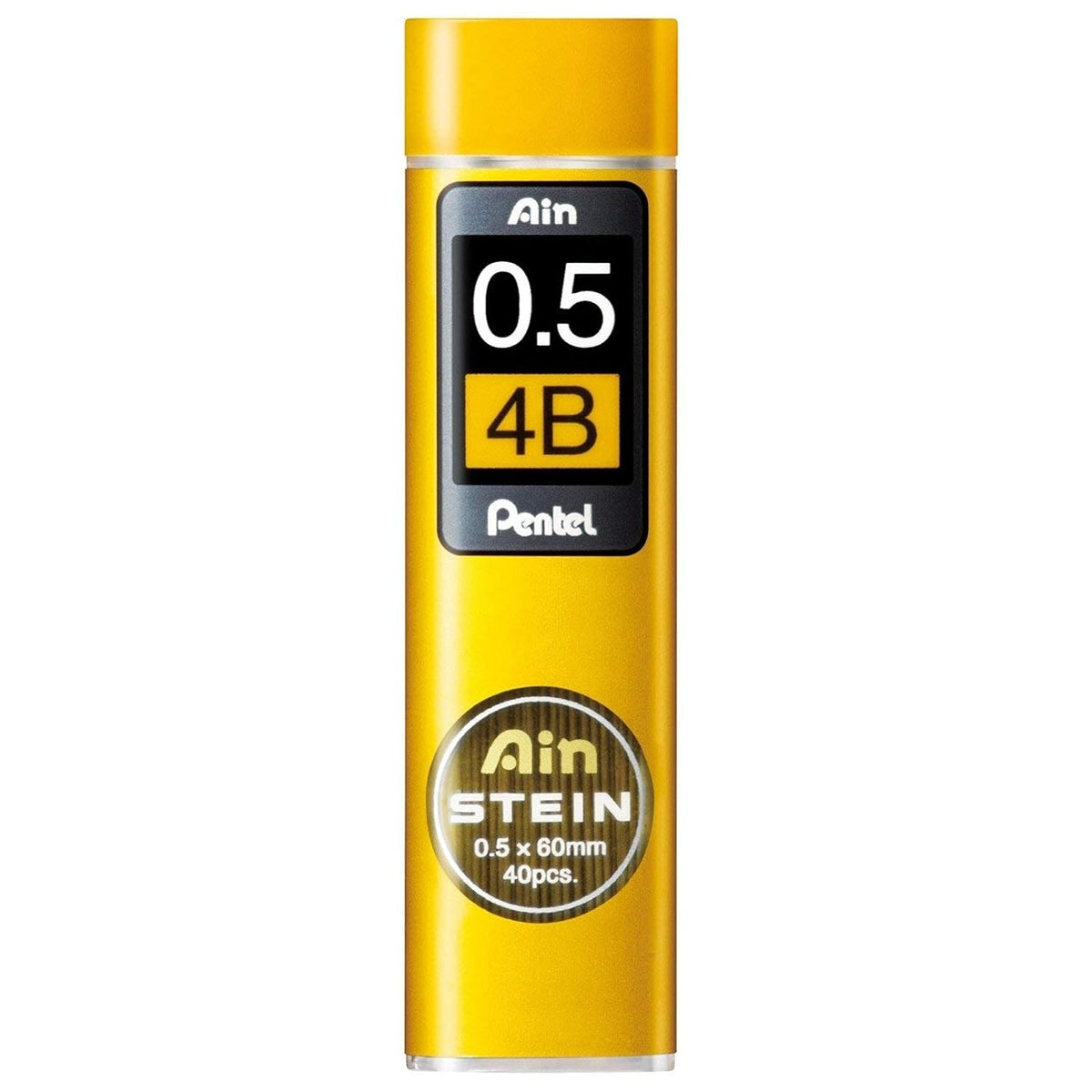 Pentel Ain Stein 0.5Mm Mechanical Pencil Lead | Lead of Grade 4B | Smooth & Not Scratchy | Easy to Insert Inside The Pencil | Pack of 40 Pcs (C275-4B), Black