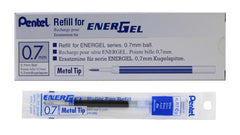Pentel Energel BL415 Roller Gel Pen & Refills Combo | Quick Drying & Smudge-Proof Ink | 0.5mm Smooth Metal Tip | Set Of 5 Pens & 10 LR5 Refills, Blue Ink