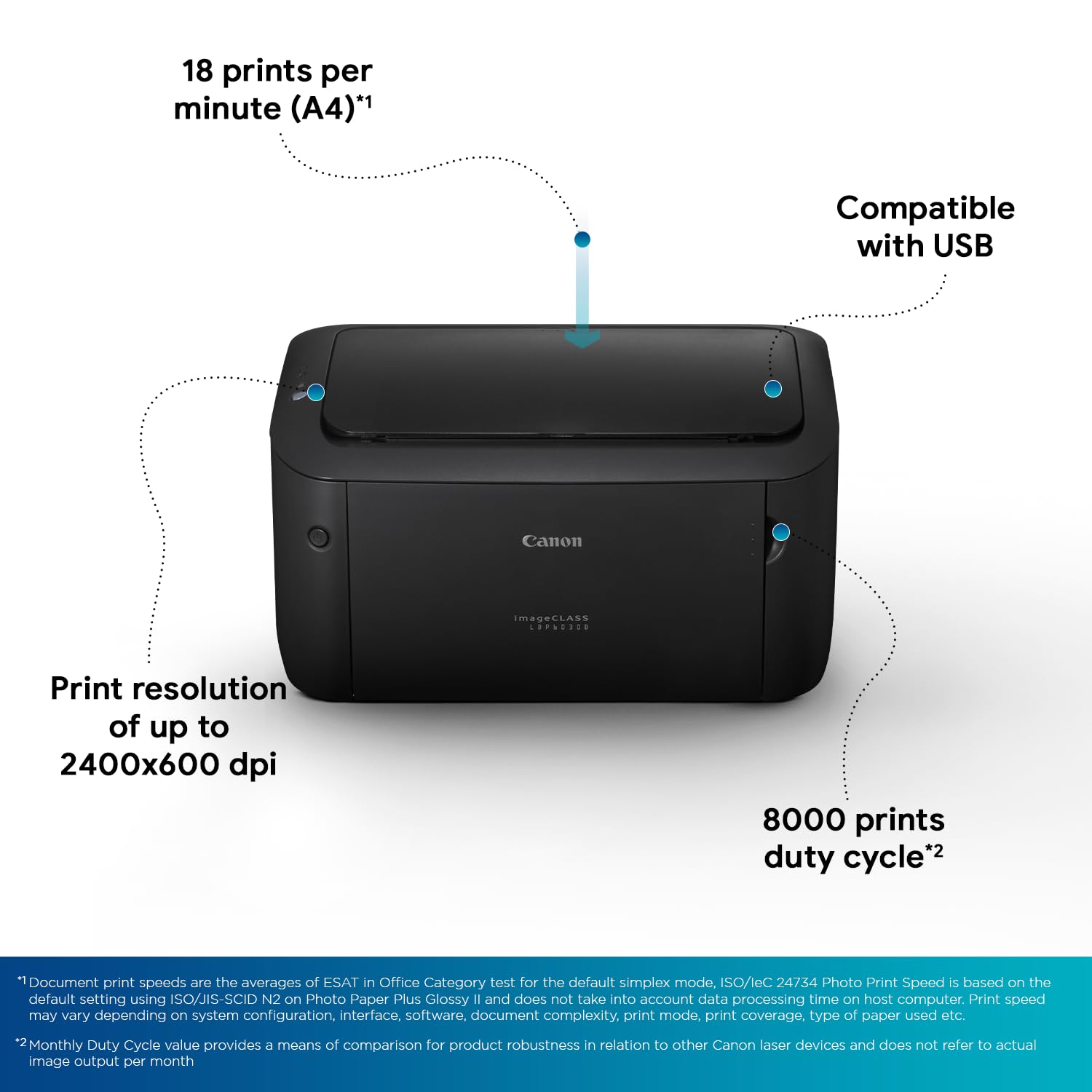 Canon imageCLASS LBP6030B Mono Printer, Windows, Mac, and Linux Support