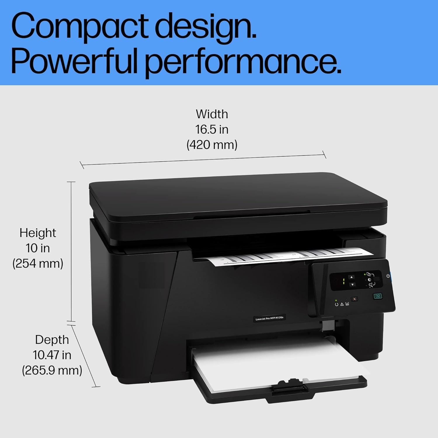 H P Printer Laser-Jet M126a B&W Monochrome Printer for Office: 3-in-1 Print, Copy, Scan, Compact, Durable, Black
