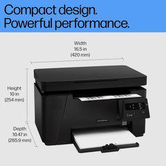 H P Printer Laser-Jet M126a B&W Monochrome Printer for Office: 3-in-1 Print, Copy, Scan, Compact, Durable, Black