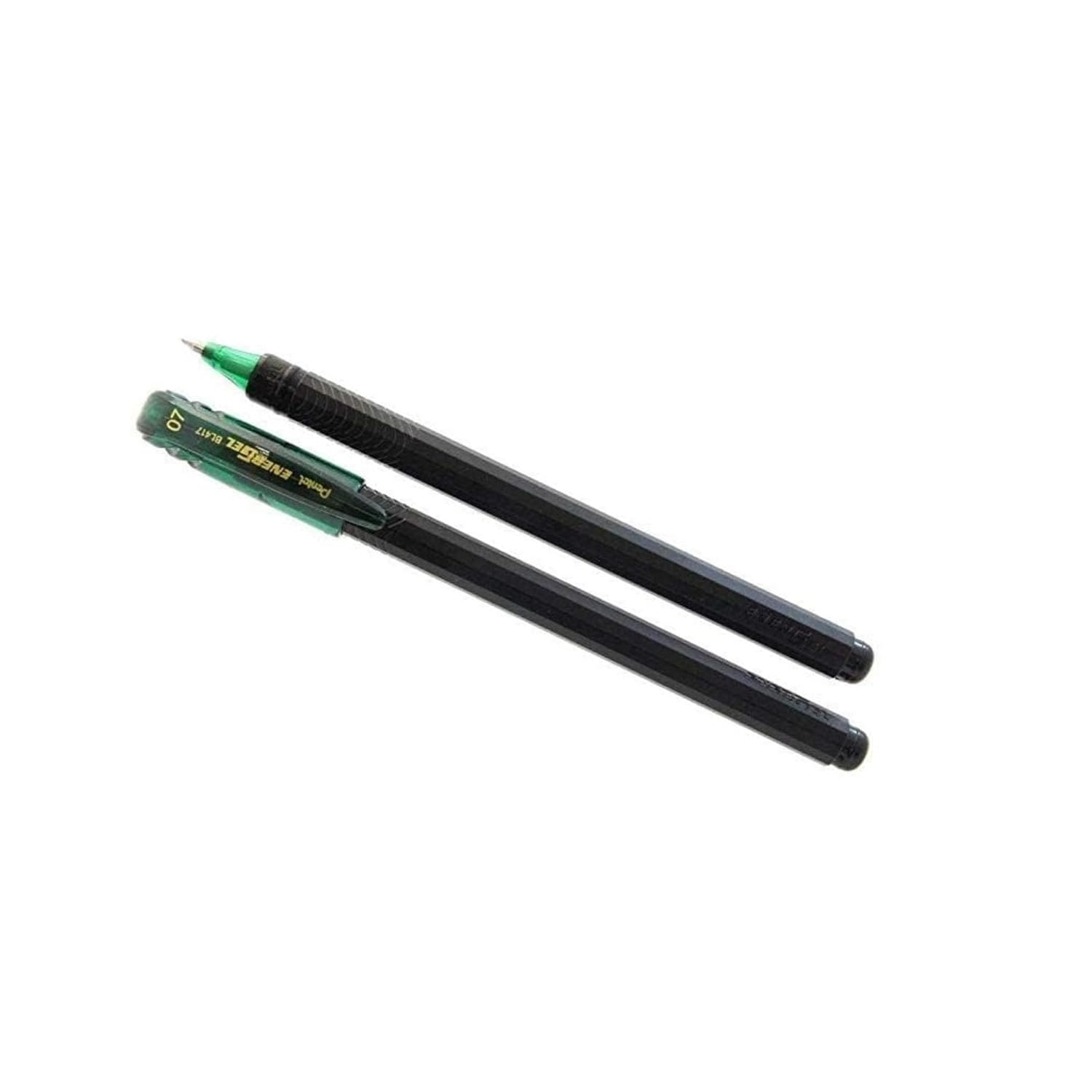 Pentel Energel BL417 Roller Gel Pen | Quick Drying & Smudge-Proof Ink | 0.7mm Smooth Metal Tip | Set Of 5 Pens, Green Ink
