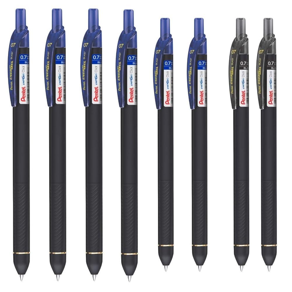Pentel EnerGel Click Roller Gel Pen - Pack of 4 (BLUE PENS) EnerGel Click Roller Gel Pen - Pack of 4 (2 BLUE + 2 BLACK PENS)
