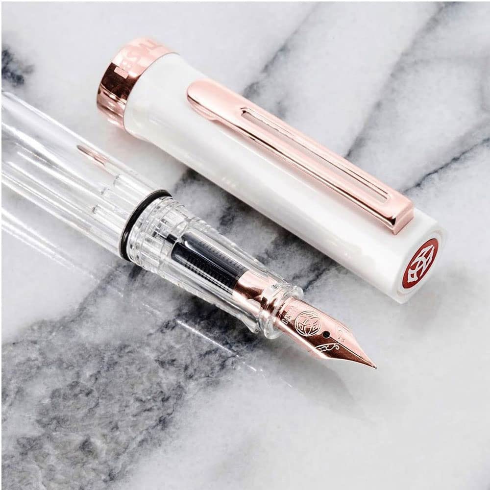 TWSBI ECO White with Rose Gold Trim Fountain Pen WITH Free ARISTA A6 NOTEBOOK (MEDIUM)