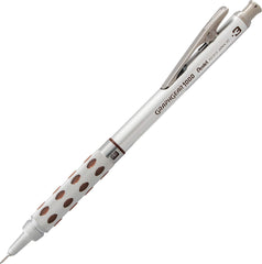 Pentel GraphGear 1000 0.3 Mm Mechanical Drafting Pencil | Metal Clip With Retractable Mechanism | Dual Metal & Rubber Grip | Pack Of 1 | Silver & Brown (PG1013)