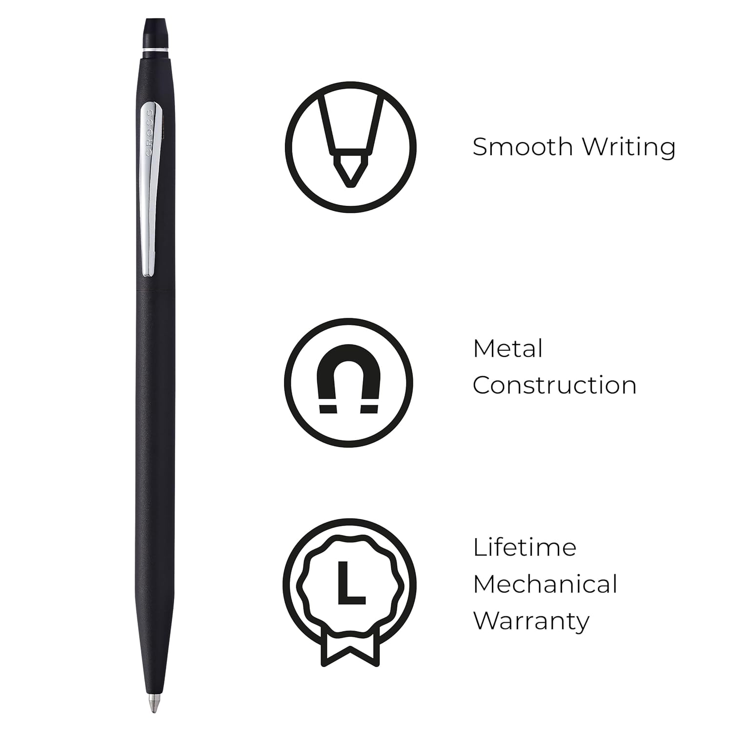 Cross Click Classic Ballpoint Pen in Gift Box (Classic Black)