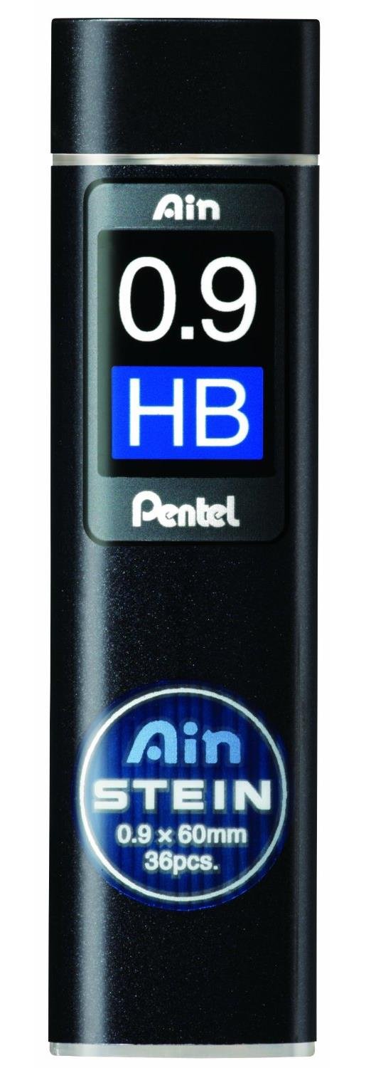 Pentel Ain Stein Mechanical Pencil Lead, 0.9mm HB, 36 Pieces (C279-HB), Ink Color-Black