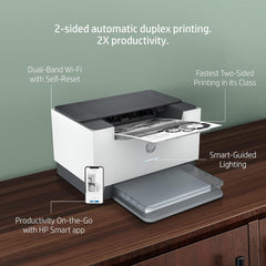 HP LaserJet M208dw Printer, Wireless, Single Function, Print, Hi-Speed USB 2.0, Ethernet, Bluetooth LE, Up to 30 ppm, 150-sheet Input Tray, 100-sheet Output Tray, Black and White, 6GW64A