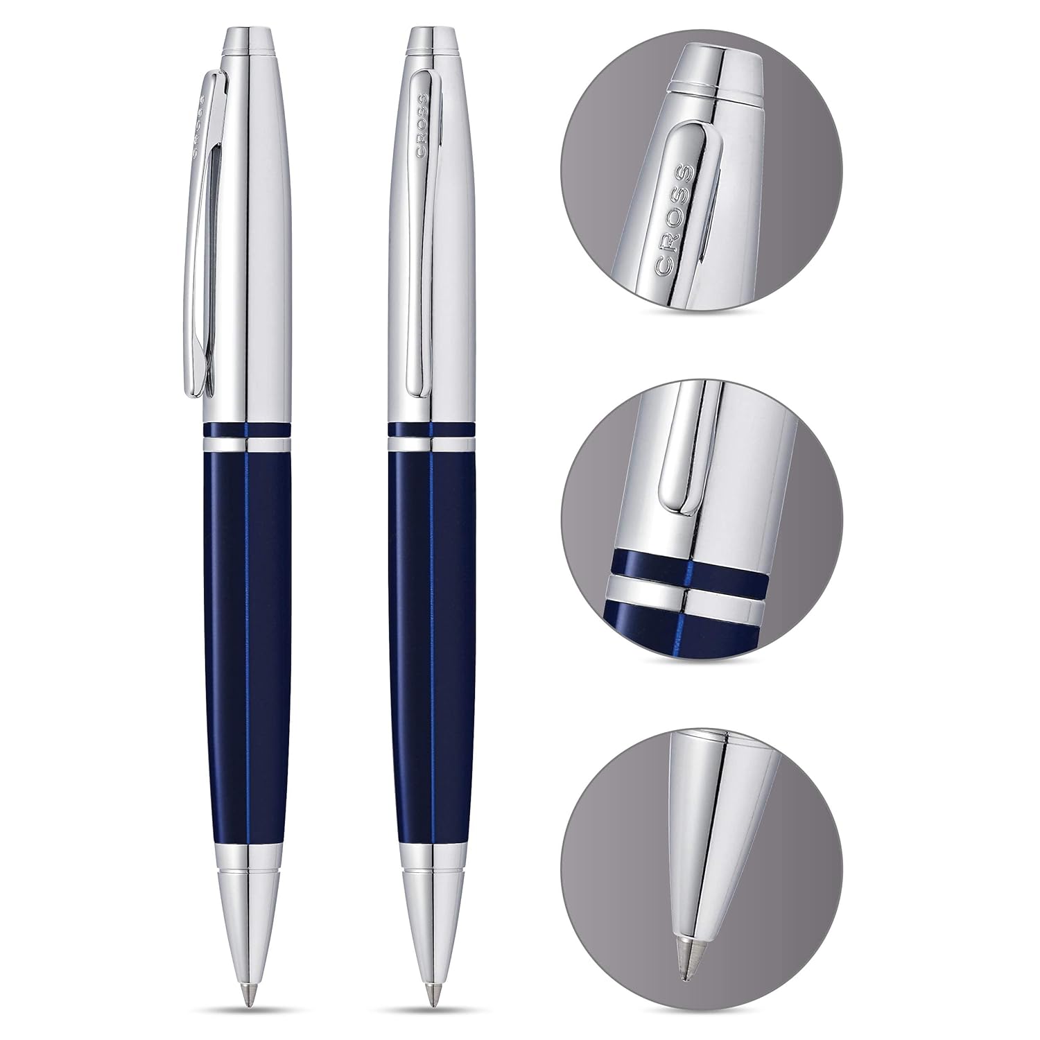 Cross Calais Chrome Ball Pen, Blue