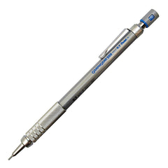 Pentel GraphGear 500 0.7 MM HB Mechanical Pencil | Lead Of Grade HB | Mini Interchangeable Eraser With Push Mechanism | Silver Plated Swing Grip | Pack Of 1 | Silver (PG517)