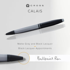 Cross Calais Matte Gray and Black Lacquer Ballpoint Pen AT0112-26