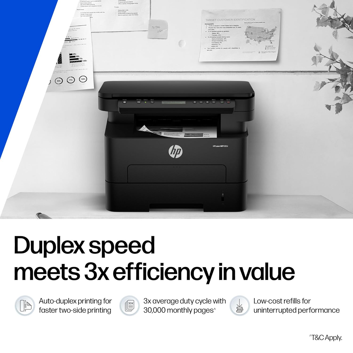 HP 323d Auto Duplex Laser Printer (New Launch), Print Scan Copy,LCD Display, 30 PPM, 256 MB Memory, USB 2.0, Black