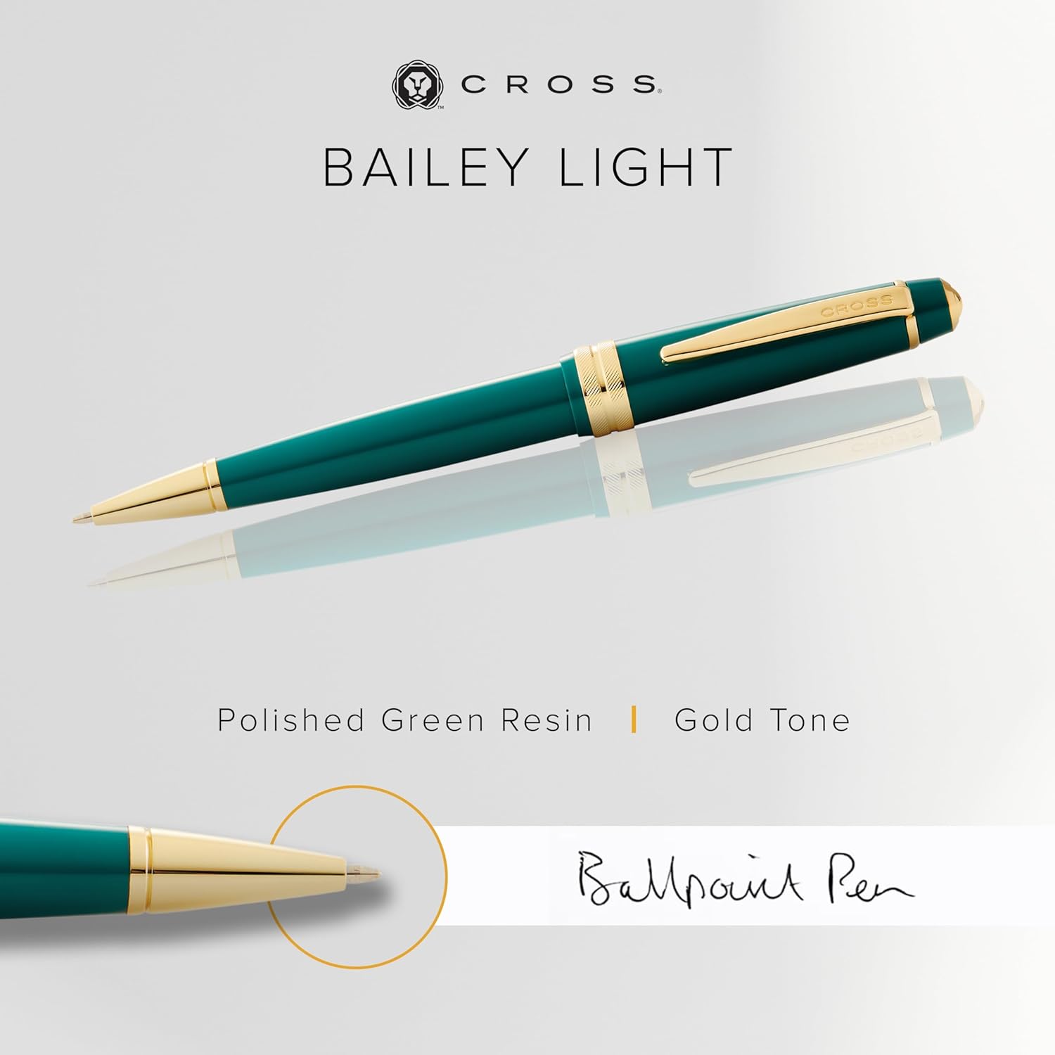 Cross Bailey Light Polished Green Resin and GT Ballpoint Pen AT0742-12