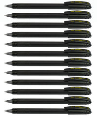 Pentel EnerGel 0.7 MM Roller Gel Pen | Quick Dry Ink For Smudge-Free Writing | Lightweight Gel Pen For Smooth Writing Experience | Black, Pack of 12 (BL417)