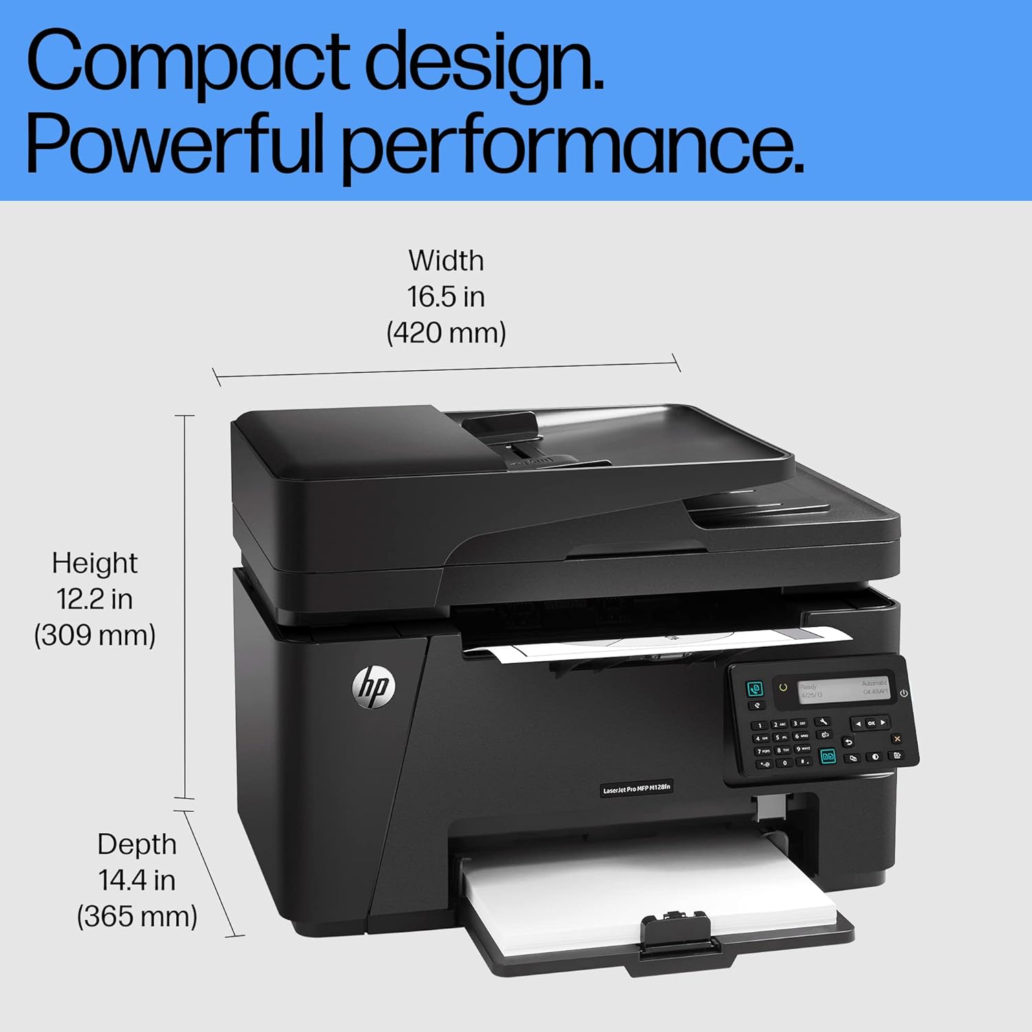 HP MFP M128fn LaserJet Printer: Print, Copy, Scan, Automatic Document Feeder, Ethernet, Fast Printing Upto 20ppm, Easy and Secure Setup, 3 Year Warranty