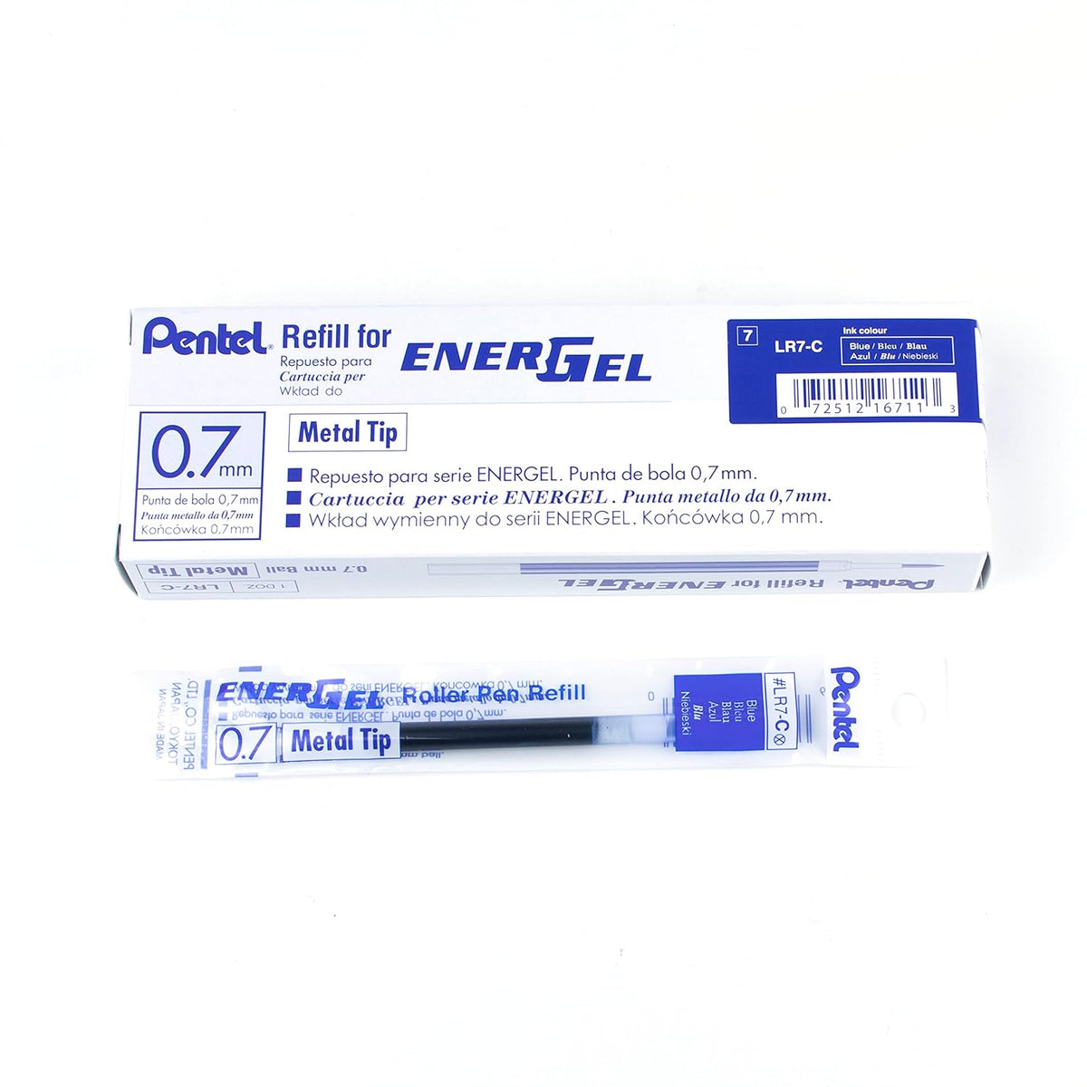 Pentel Energel BL415 Roller Gel Pen & Refills Combo | Quick Drying & Smudge-Proof Ink | 0.5mm Smooth Metal Tip | Set Of 5 Pens & 10 LR5 Refills, Blue Ink