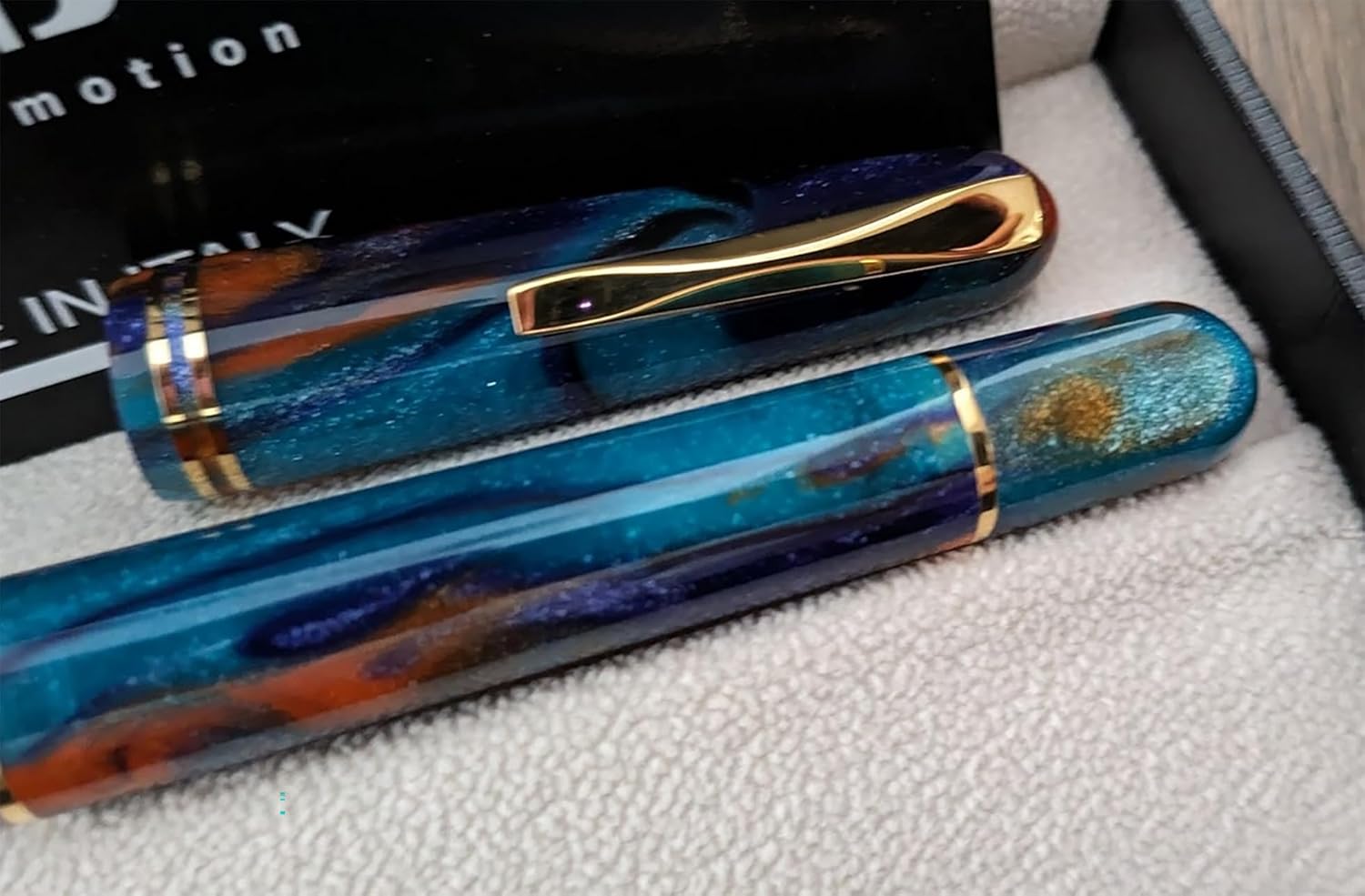 GIOIA Stub Nib Fountain Ink Pen | Metis Iridi | Resin Barrel & Cap with Nib and Trims | Piston Filler