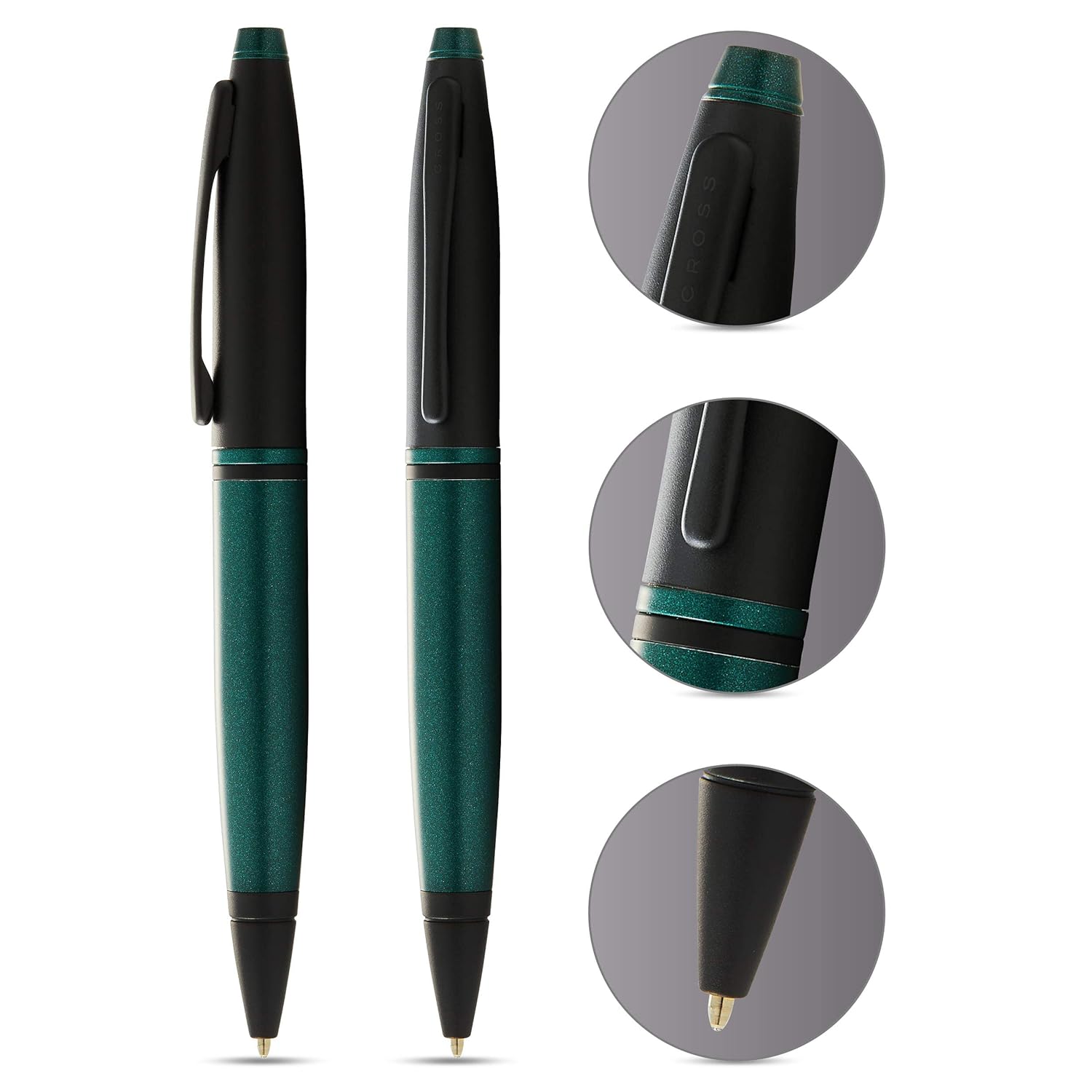Cross Calais Matte Green Black Lacquer Ballpoint Pen AT0112-25