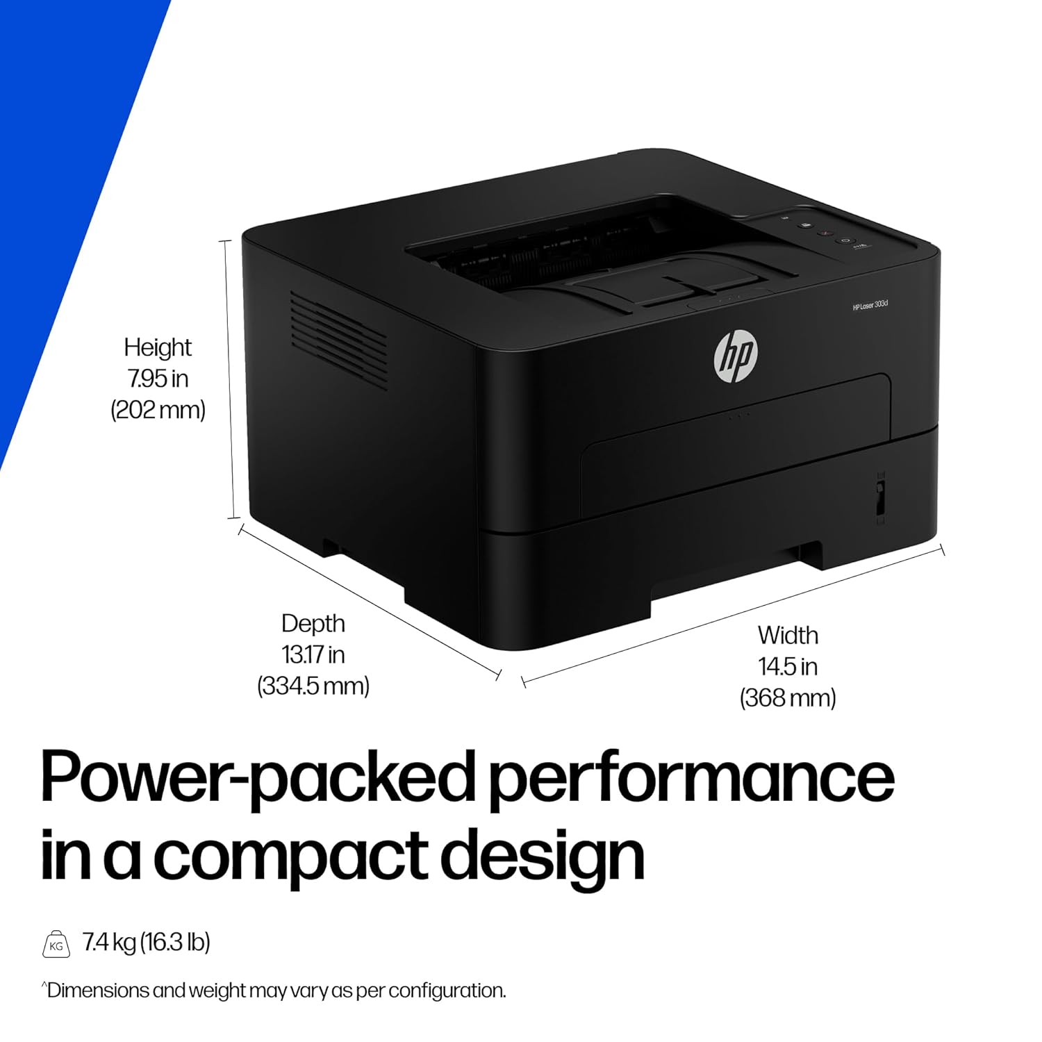 HP 303d Auto Duplex Laser Printer (New Launch), 30 PPM, 256 MB Memory, USB 2.0, Black