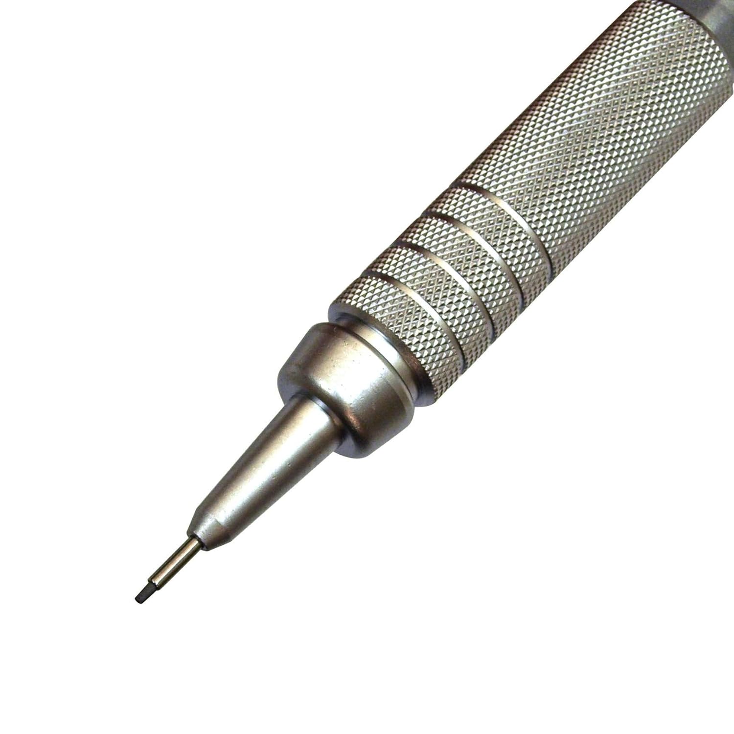 Pentel GraphGear 500 0.7 MM HB Mechanical Pencil | Lead Of Grade HB | Mini Interchangeable Eraser With Push Mechanism | Silver Plated Swing Grip | Pack Of 1 | Silver (PG517)