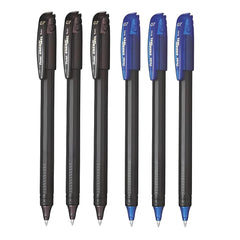 Pentel Energel - 0.7mm - Roller Gel Pen Set - Pack of 6 Pens - (3 BLUE + 3 BLACK)