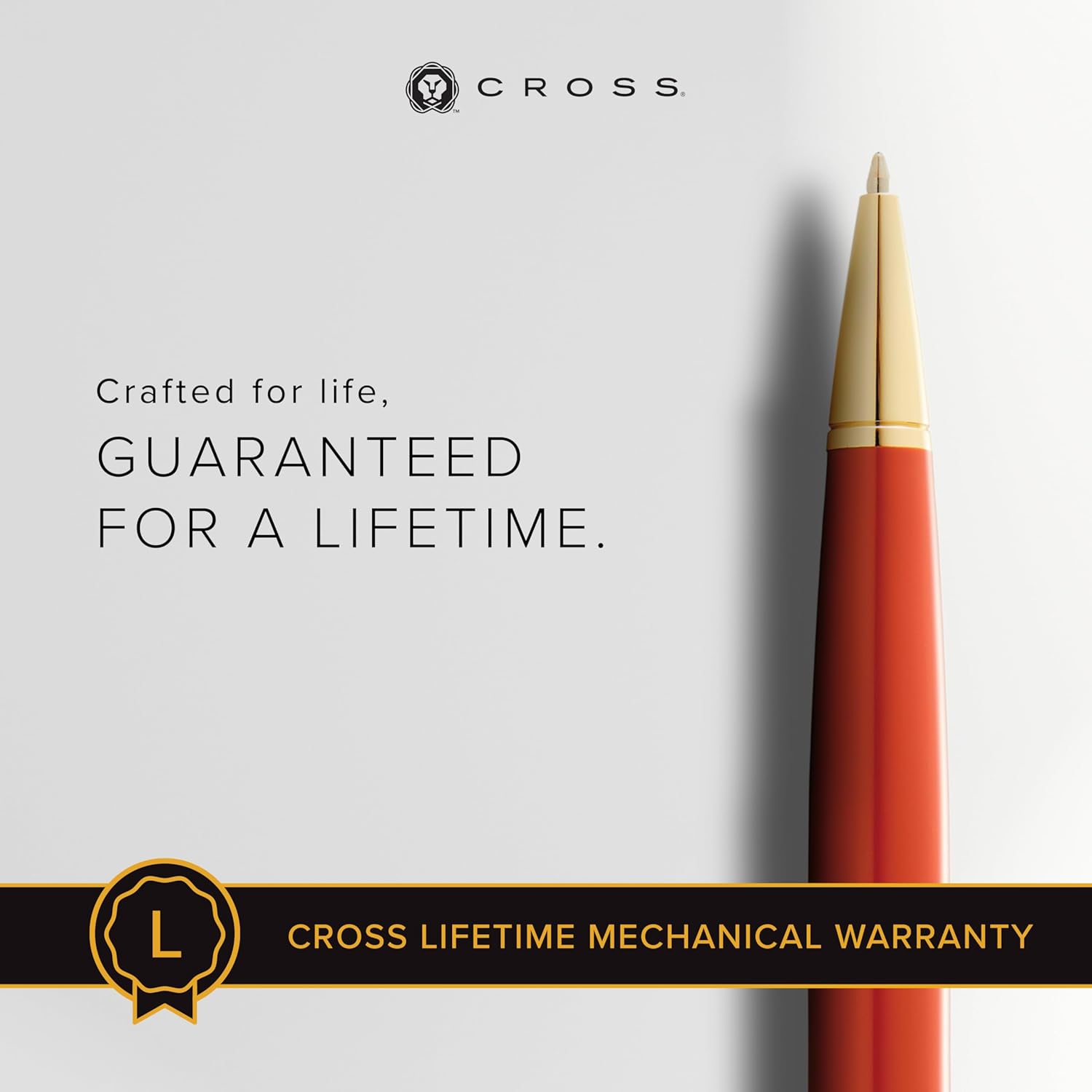 Cross Bailey Light Polished Amber Resin and Gold Tone Ballpoint Pen AT0742-13