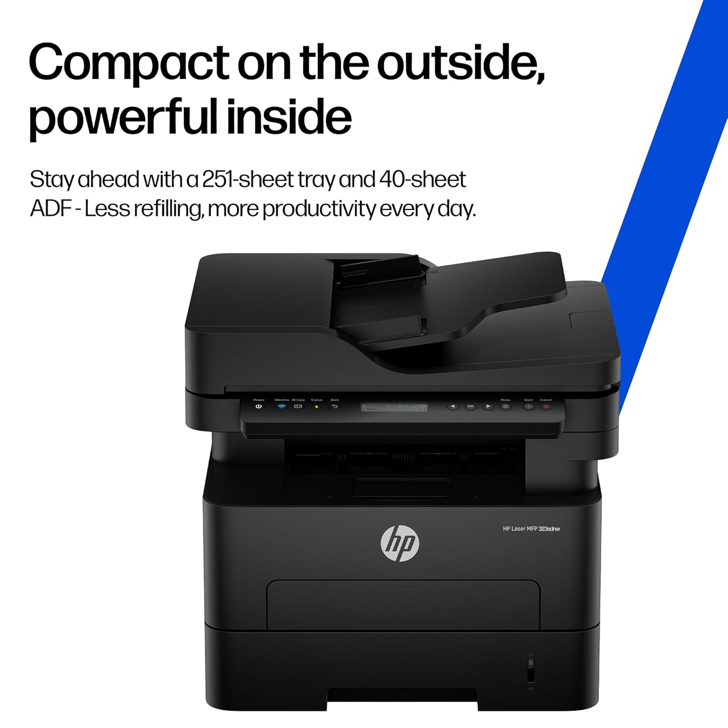 HP 323sdnw Auto Duplex WiFi Laser Printer (New Launch) with ADF, Print Scan Copy, LCD Display, 30 PPM, 256 MB Memory, BlackHP 323sdnw Auto Duplex WiFi Laser Printer (New Launch) with ADF, Print Scan Copy, LCD Display, 30 PPM, 256 MB Memory, Black