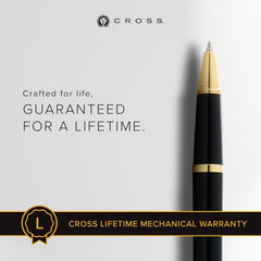 Cross Bailey Light Polished Black Resin and Gold Tone Rollerball Pen AT0745-9