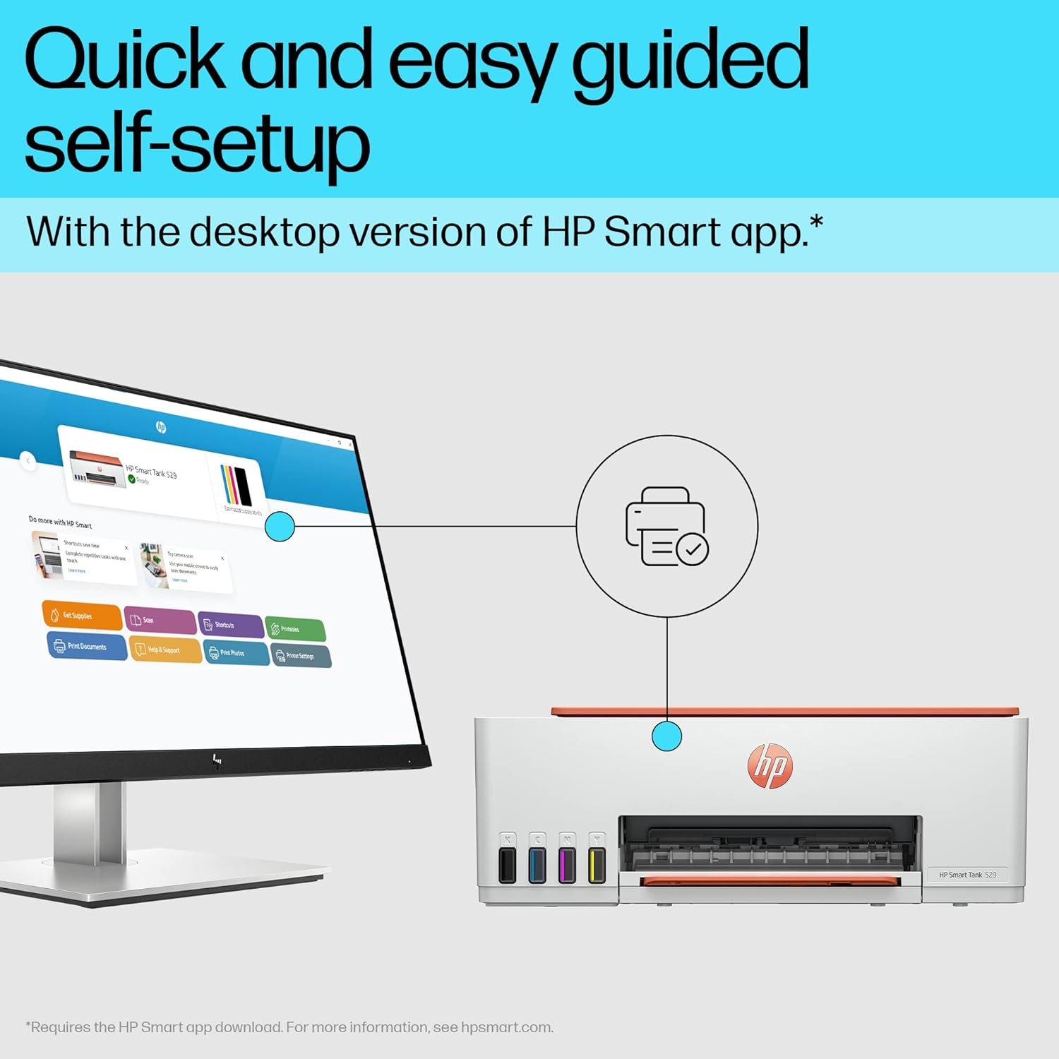 HP Smart Tank 529 All-in-One Colour Printer |Up to 4000 Black & 6000 Colour Prints I Print,Scan & Copy for Home/Office