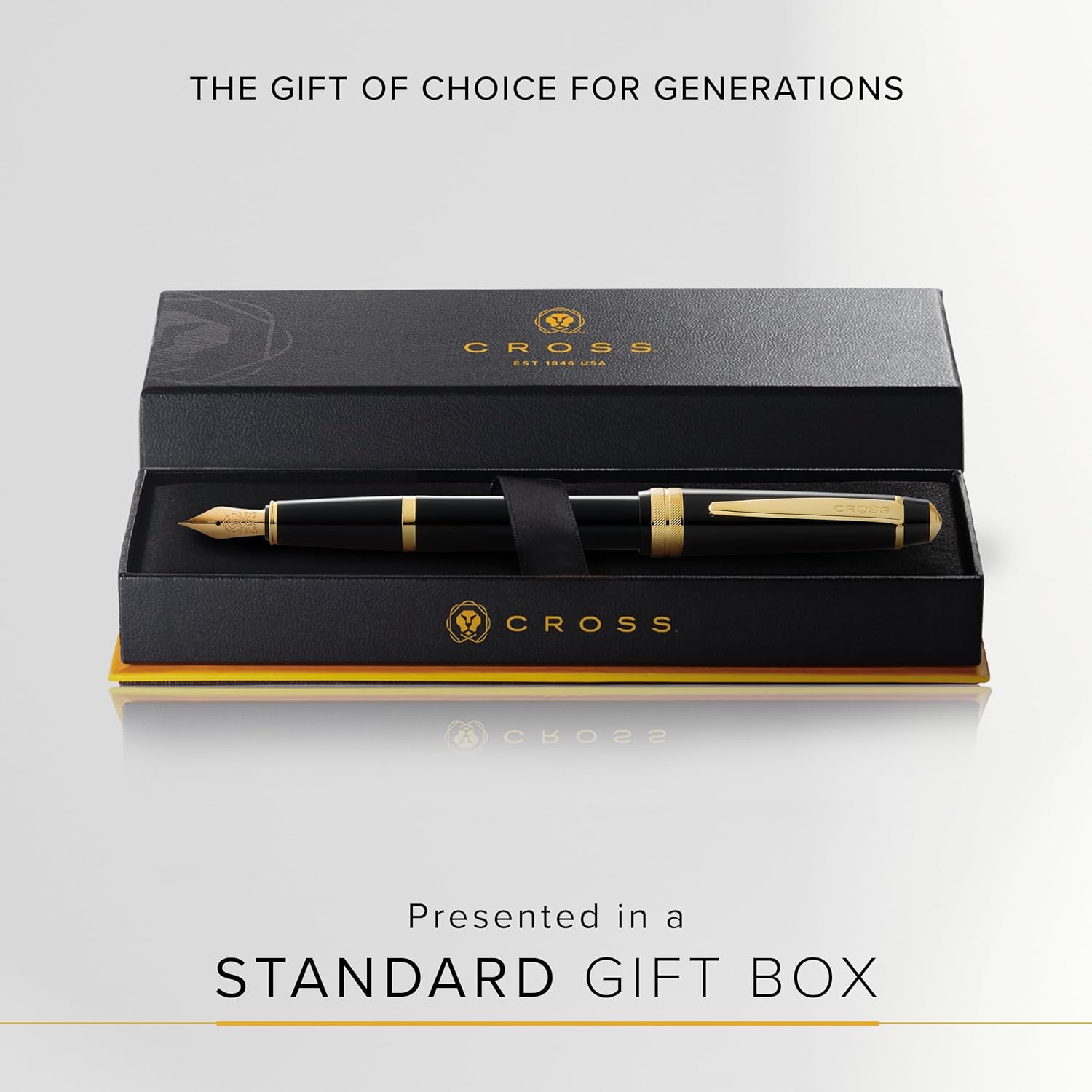 Cross Bailey Light Polished Black Resin and Gold Tone Fountain Pen AT0746-9MF