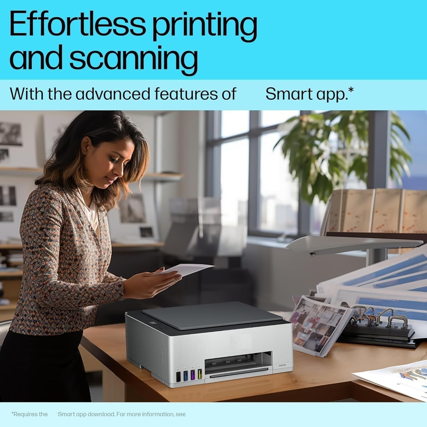 H P Smart Tank 525 All in one Colour Printer (Upto 6000 Black and 6000 Colour Pages Included in The Box). - Print, Scan & Copy for Office/Home